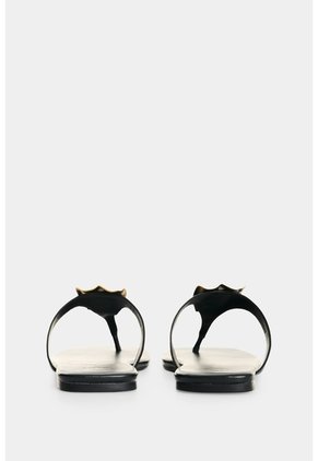 Sandalia Plana En Cuero Para Mujer Terral Sandalia Plana En Cuero Para Mujer Terral Negro 36 VÉLEZ