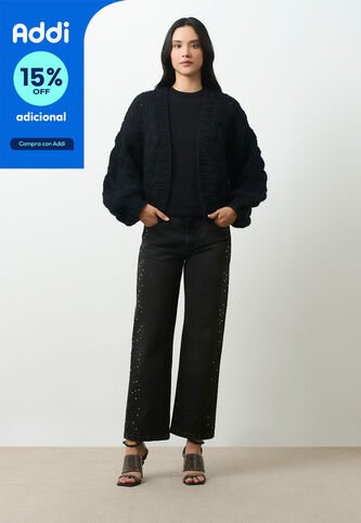 Cardigan Tejido Para Mujer Luzia Cardigan Tejido Para Mujer Luzia Negro XL VÉLEZ Vélez