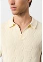 Polo Manga Corta Tejida Para Hombre Aura Polo Manga Corta Tejida Para Hombre Aura Crema XL VÉLEZ de Vélez