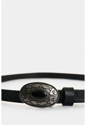 Cinturón Unifaz De Cuero Grabado Para Mujer Hazel Cinturón Unifaz De Cuero Grabado Para Mujer Hazel Negro S VÉLEZ