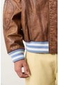 Chaqueta Bomber En Cuero Envejecido Para Hombre Chaqueta Bomber En Cuero Envejecido Para Hombre Cafe XXXL VÉLEZ de Vélez
