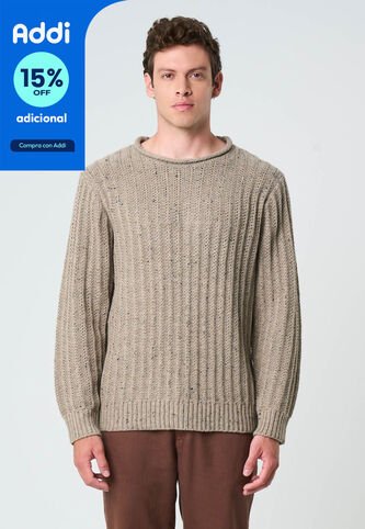 Sweater Selva Tejido Para Hombre Cuello Bandeja Sweater Selva Tejido Para Hombre Cuello Bandeja Tabaco L VÉLEZ Vélez