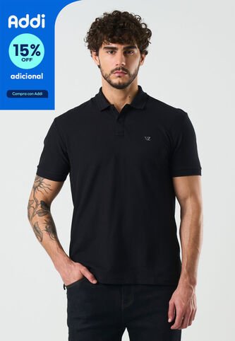 Polo Manga Corta Essential Para Hombre Textura Polo Manga Corta Essential Para Hombre Textura Negro L VÉLEZ Vélez