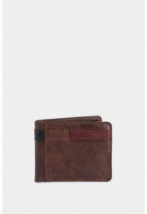 Billetera De Cuero Leather Contrastes Cafe Billetera De Cuero Leather Contrastes Cafe VÉLEZ