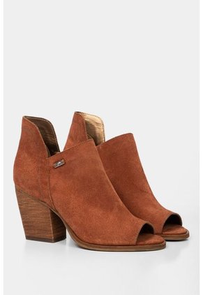 Botines Tacón De Carnaza Para Mujer Despuntados Botines Tacón De Carnaza Para Mujer Despuntados Cobre 35 Vélez