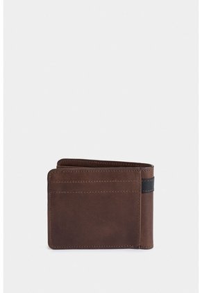 Billetera De Cuero Leather Contrastes Cafe Billetera De Cuero Leather Contrastes Cafe VÉLEZ