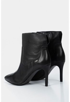 Botines Tacón De Cuero Liso