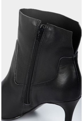 Botines Tacón De Cuero Liso