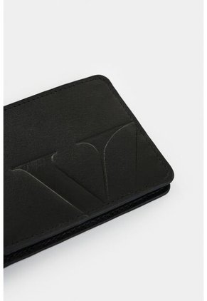 Billetera Alden De Cuero Para Hombre Monogram Billetera Alden De Cuero Para Hombre Monogram Negro VÉLEZ