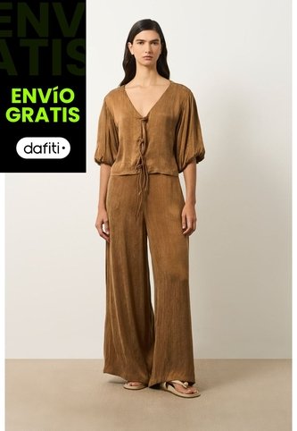 Camisa Kusa Con Efecto Satinado Para Mujer Camisa Kusa Con Efecto Satinado Para Mujer Miel M VÉLEZ Vélez