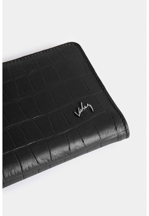 Billetera Oslo De Cuero Para Mujer Con Monedero Billetera Oslo De Cuero Para Mujer Con Monedero Negro VÉLEZ