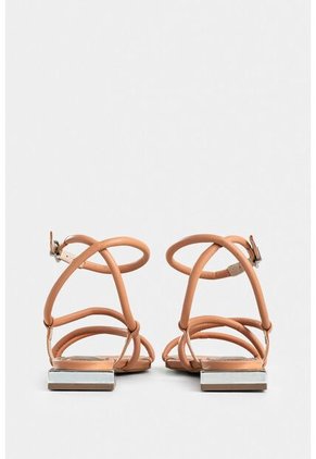 Sandalia Plana Amanecer De Cuero Para Mujer Amarre Al Tobillo Sandalia Plana Amanecer De Cuero Para Mujer Amarre Al Tobillo Rosado 38 VÉLEZ