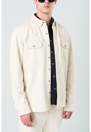 Sobrecamisa Manga Larga Elon Para Hombre Semi Fitted Sobrecamisa Manga Larga Elon Para Hombre Semi Fitted Crema S VÉLEZ