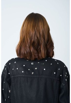 Chaqueta Black Para Mujer Silueta Trucker Chaqueta Black Para Mujer Silueta Trucker Negro XL VÉLEZ