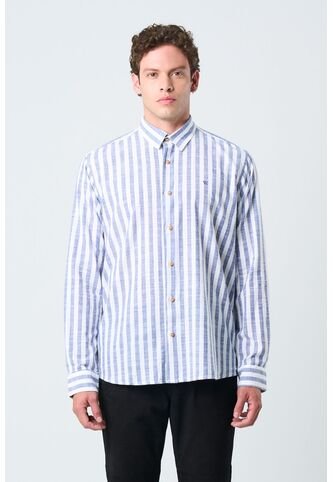 Camisa Elina Para Hombre Estampado A Rayas Camisa Elina Para Hombre Estampado A Rayas Azul Oscuro S VÉLEZ Vélez