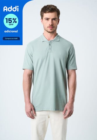 Polo Para Hombre Semi Fit Detalle Jacquard Polo Para Hombre Semi Fit Detalle Jacquard Agua Marina S VÉLEZ Vélez