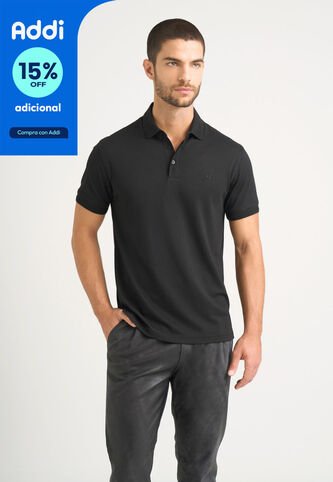 Polo Lucca Manga Corta Para Hombre Texturizada Polo Lucca Manga Corta Para Hombre Texturizada Negro XL VÉLEZ Vélez