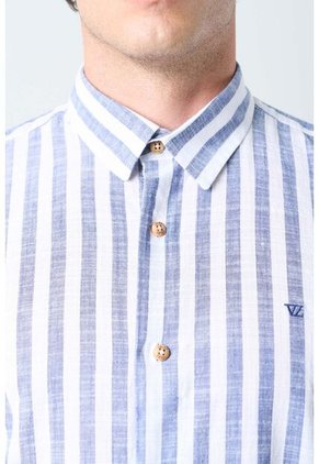 Camisa Elina Para Hombre Estampado A Rayas Camisa Elina Para Hombre Estampado A Rayas Azul Oscuro S VÉLEZ