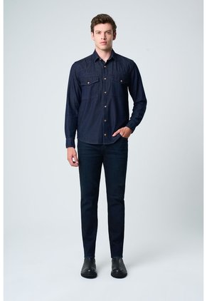 Jean Sirio De Algodón Orgánico Para Hombre Silueta Semi Ajustada Jean Sirio De Algodón Orgánico Para Hombre Silueta Semi Ajustada Azul 38 VÉLEZ
