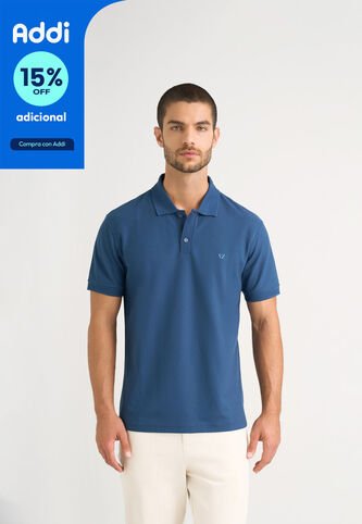Polo Para Hombre Semi Fit Detalle Jacquard Polo Para Hombre Semi Fit Detalle Jacquard Azul Oscuro XS VÉLEZ Vélez