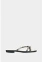 Sandalia Plana De Cuero Para Mujer Sole Sandalia Plana De Cuero Para Mujer Sole Plata 41 VÉLEZ de Vélez