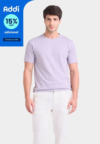 Camiseta Micropima Arizona Para Hombre Semi Ajustada Camiseta Micropima Arizona Para Hombre Semi Ajustada Lila S VÉLEZ Vélez