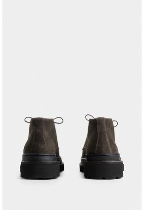 Zapatos Cordón De Cuero Gamuza Para Hombre Costura Contraste Zapatos Cordón De Cuero Gamuza Para Hombre Costura Contraste Gris Pistola 42 VÉLEZ