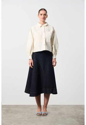 Chaqueta Cropped Para Mujer Surco Chaqueta Cropped Para Mujer Surco Crema S VÉLEZ