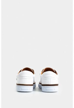 Tenis Planos De Cuero Contraste Tenis Planos De Cuero Contraste Blanco 39 VÉLEZ