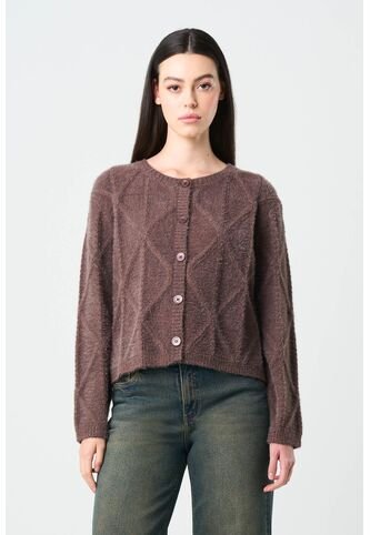 Cardigan Tejido Con Lúrex Para Mujer Soren Cardigan Tejido Con Lúrex Para Mujer Soren Cafe XS VÉLEZ Vélez