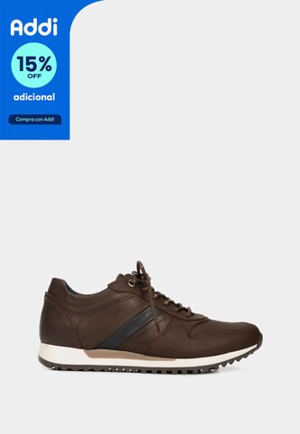 Tenis Romeo De Cuero Para Hombre Efecto Envejecido Cafe Tenis Romeo De Cuero Para Hombre Efecto Envejecido Cafe 38 VÉLEZ Vélez