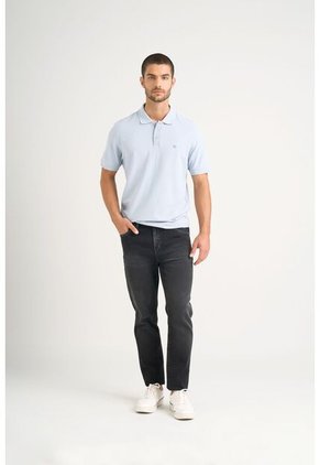 Polo Para Hombre Semi Fit Detalle Jacquard Polo Para Hombre Semi Fit Detalle Jacquard Azul Claro M VÉLEZ
