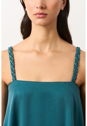 Camisa Con Cargaderas En Cuero Y Millaré Trenzado Para Mujer Canes Camisa Con Cargaderas En Cuero Y Millaré Trenzado Para Mujer Canes Azul Aguamarina XL VÉLEZ