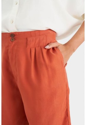 Short Tiro Alto Para Mujer Tejido Plano Short Tiro Alto Para Mujer Tejido Plano Naranja 05 Vélez