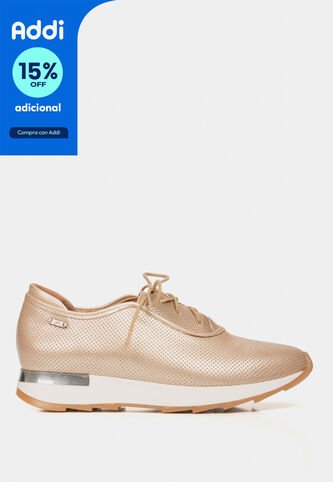 Zapatos Cordón De Cuero Para Mujer Suela Deportiva Zapatos Cordón De Cuero Para Mujer Suela Deportiva Dorado 35 VÉLEZ Vélez