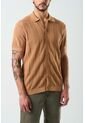 Camisa Manga Corta Tejida Para Hombre Luminia Camisa Manga Corta Tejida Para Hombre Luminia Cafe M VÉLEZ de Vélez