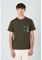 Camiseta En Algodón Para Hombre Bolsillo Cuero Camiseta En Algodón Para Hombre Bolsillo Cuero Verde Oliva S VÉLEZ de Vélez