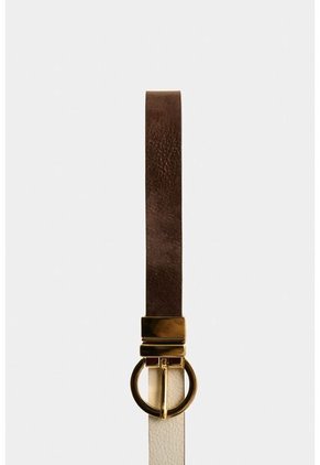 Cinturón Doble Faz Zenón De Cuero Para Mujer Hebilla Circular Cinturón Doble Faz Zenón De Cuero Para Mujer Hebilla Circular Bronce M VÉLEZ