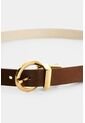 Cinturón Doble Faz Zenón De Cuero Para Mujer Hebilla Circular Cinturón Doble Faz Zenón De Cuero Para Mujer Hebilla Circular Bronce M VÉLEZ de Vélez