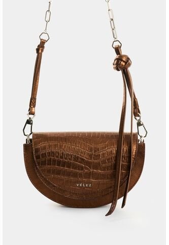 Manos Libres De Cuero Folia Para Mujer Luna Manos Libres De Cuero Folia Para Mujer Luna Bronce VÉLEZ Vélez