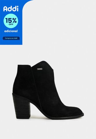 Botines Alpha De Cuero Gamuzado Para Mujer Silueta Asimétrica Botines Alpha De Cuero Gamuzado Para Mujer Silueta Asimétrica Negro 35 VÉLEZ Vélez