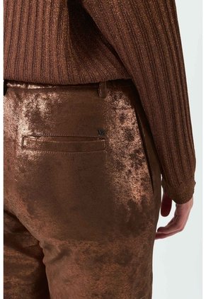 Pantalón Recto De Cuero Para Mujer Glass Pantalón Recto De Cuero Para Mujer Glass Bronce 10 VÉLEZ