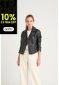 Chaqueta Biker De Cuero Para Mujer Charreteras Negro Chaqueta Biker De Cuero Para Mujer Charreteras Negro VÉLEZ de Vélez