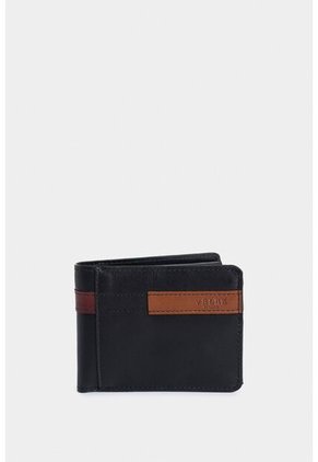 Billetera De Cuero Leather Contrastes Negro Billetera De Cuero Leather Contrastes Negro VÉLEZ