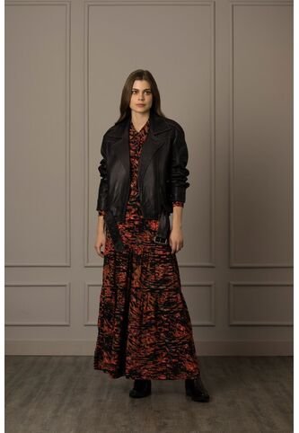 Chaqueta Biker Oversized Unisex En Cuero Ovino Chaqueta Biker Oversized Unisex En Cuero Ovino Negro S VÉLEZ Vélez