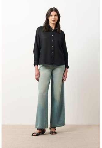 Camisa Peonia Para Mujer Manga Murciélago Camisa Peonia Para Mujer Manga Murciélago Negro XL VÉLEZ Vélez