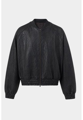 Chaqueta Bomber En Cuero Texturizado Para Hombre Calypso Chaqueta Bomber En Cuero Texturizado Para Hombre Calypso Negro XS VÉLEZ Vélez