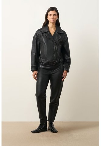 Chaqueta Biker En Cuero Quimera Para Mujer Chaqueta Biker En Cuero Quimera Para Mujer Negro S VÉLEZ Vélez