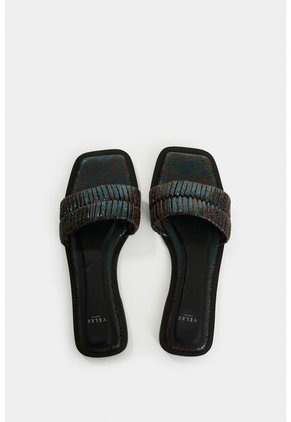 Sandalia Plana De Cuero Trenzado Para Mujer Cala Sandalia Plana De Cuero Trenzado Para Mujer Cala Cafe 34 VÉLEZ