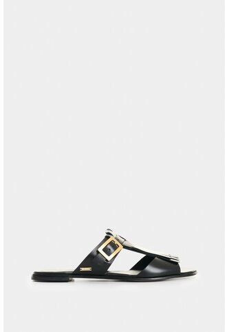 Sandalia Plana En Cuero Para Mujer Maras Sandalia Plana En Cuero Para Mujer Maras Negro 39 VÉLEZ Vélez